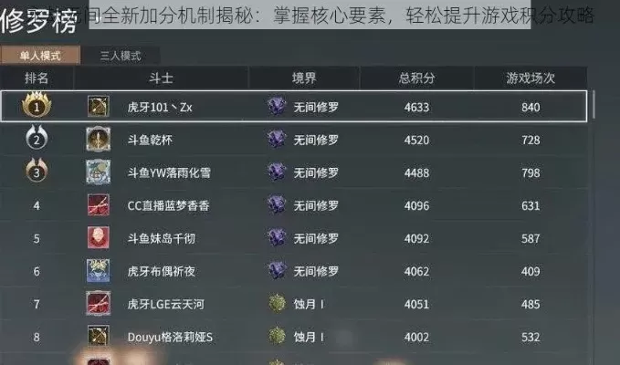 永劫无间上分技巧：五大关键攻略助你提升分数
